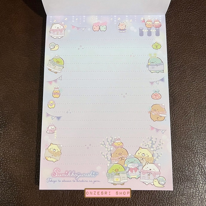 สมุดฉีก Sumikko Gurashi Tokage, Mom and Sparkling Night แบบสีฟ้า ขนาด 14.8 x 10.5 ซม. มี 4 ลาย รวม 100 แผ่น