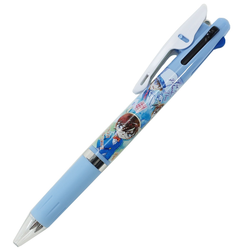 ปากกา Jetstream 0.5 ลาย Detective Conan สีฟ้า หมึกมี 3 สี แดง ดำ น้ำเงิน ตรงที่เสียบเป็นแบบคลิป ติดแน่น