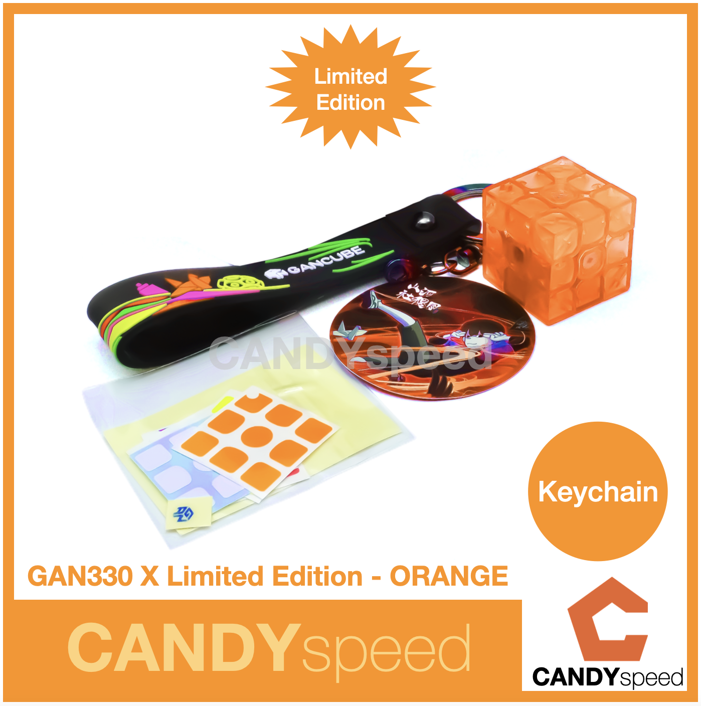 รูบิคพวงกุญแจ GAN330 Keychain Cube 3x3 Stickerless | By CANDYspeed
