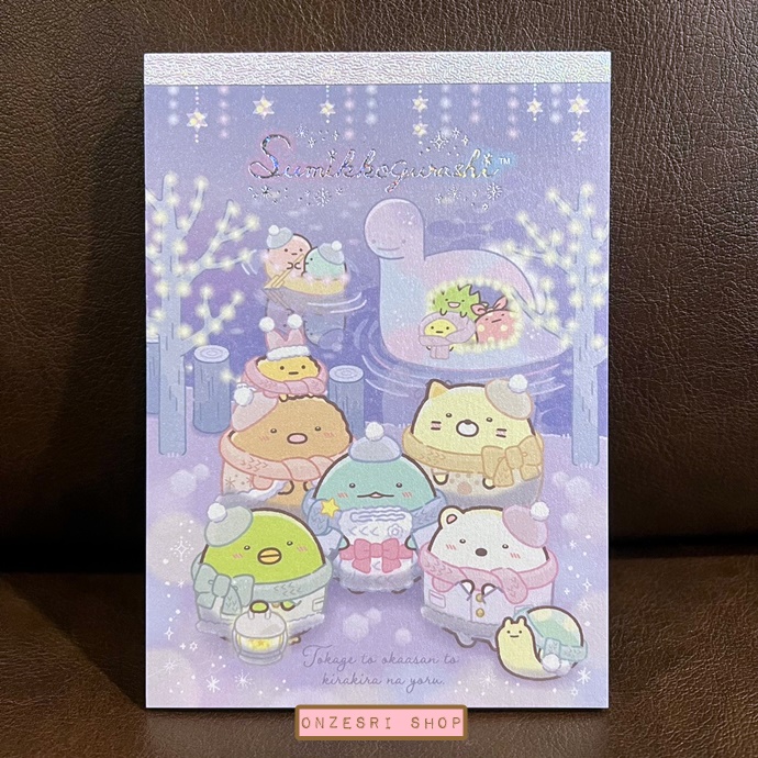 สมุดฉีก Sumikko Gurashi Tokage, Mom and Sparkling Night แบบสีฟ้า ขนาด 14.8 x 10.5 ซม. มี 4 ลาย รวม 100 แผ่น