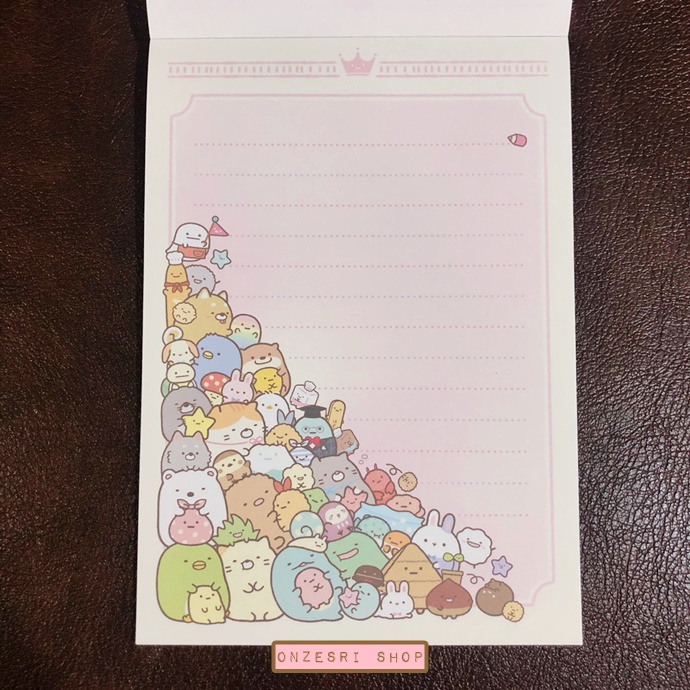สมุดฉีก Sumikko Gurashi - Everyone Gathers แบบสีฟ้า ขนาด 14.8 x 10.5 ซม. มี 4 ลาย รวม 100 แผ่น
