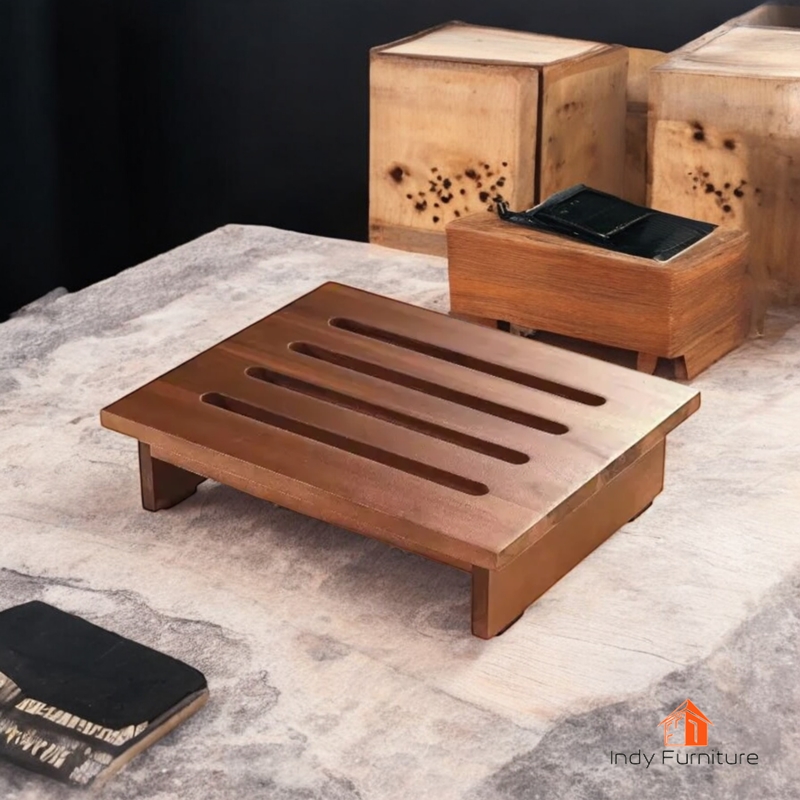 ชั้นวางอเนกประสงค์ ไม้ยางพารา รุ่น Ratee สีโอ๊ค