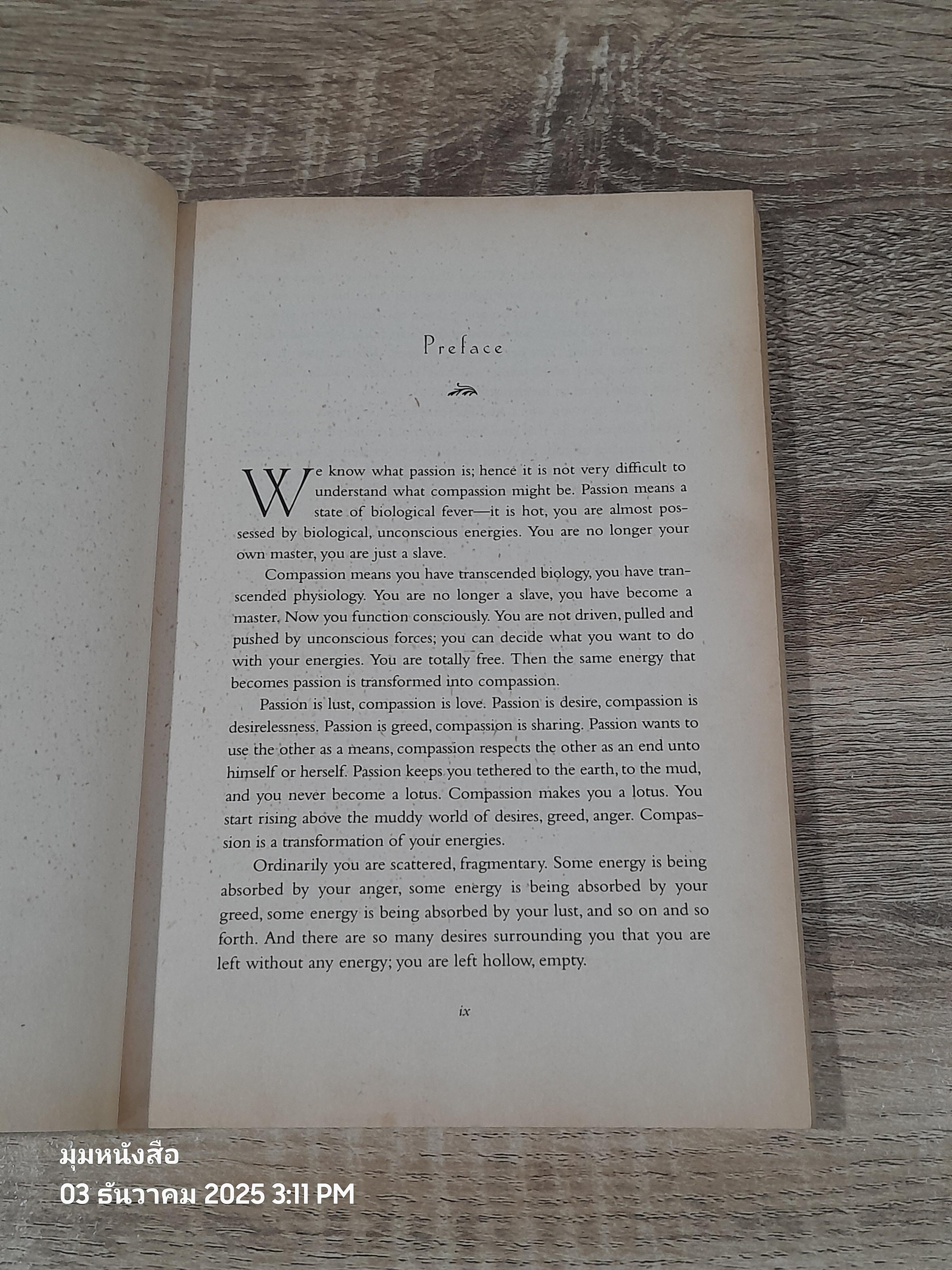 Compassion: The Ultimate Flowering Of Love / OSHO (ไม่มี DVD)