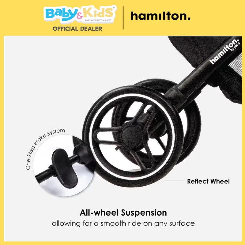 Hamilton รถเข็นเด็ก รุ่น T1 แรกเกิด-4 ขวบ ระบบพับอัตโนมัติ Magicfold – พับและกางได้ด้วยมือเดียว Khkai