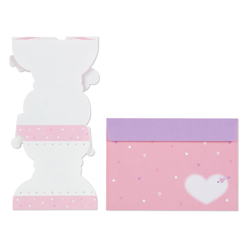 การ์ดเปล่า Sanrio & Seal Card แบบ Kuromi สามารถเขียนด้านในได้ มีสติกเกอร์น่ารักให้แปะได้ 1 แผ่น มาพร้อมซองลายน่ารักเข้ากัน ขนาดประมาณ 16.2 x 11 ซม.