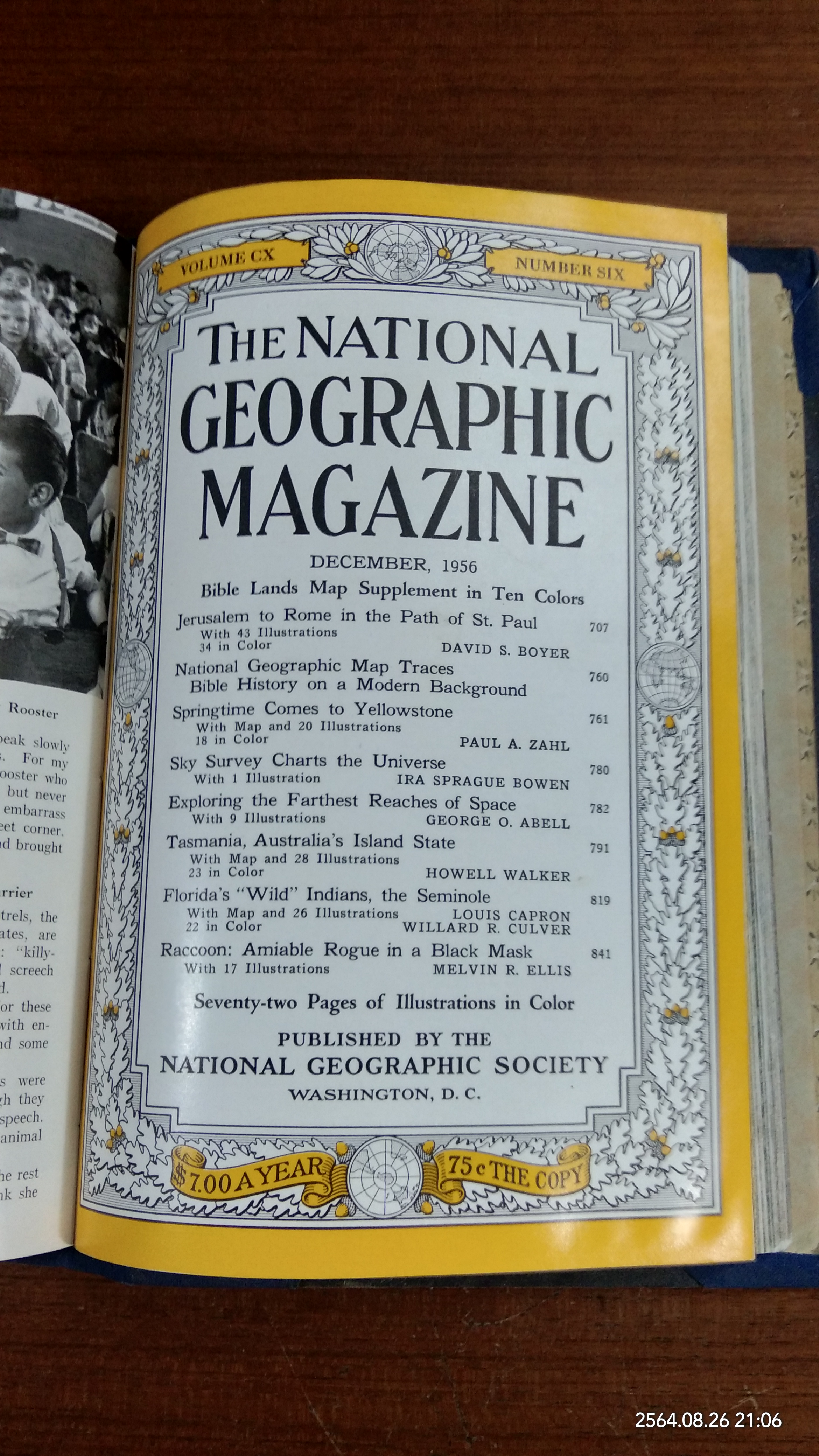 NATIONAL GEOGRAPHIC MAGAZINE JULY - DECEMBER 1956