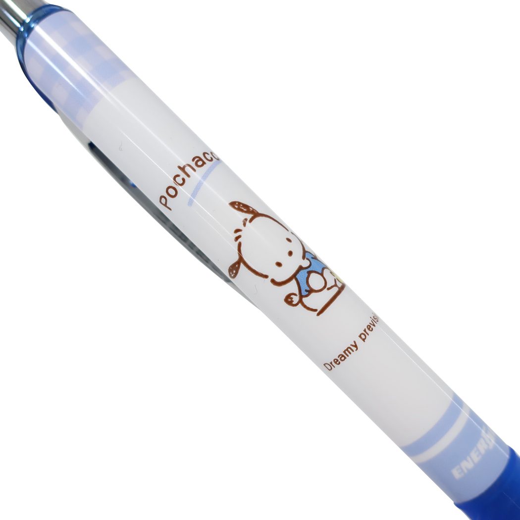 ปากกา Pentel Energel จากญี่ปุ่น ลาย Pochacco สีขาวน้ำเงิน หัว 0.5 หมึกสีดำ
