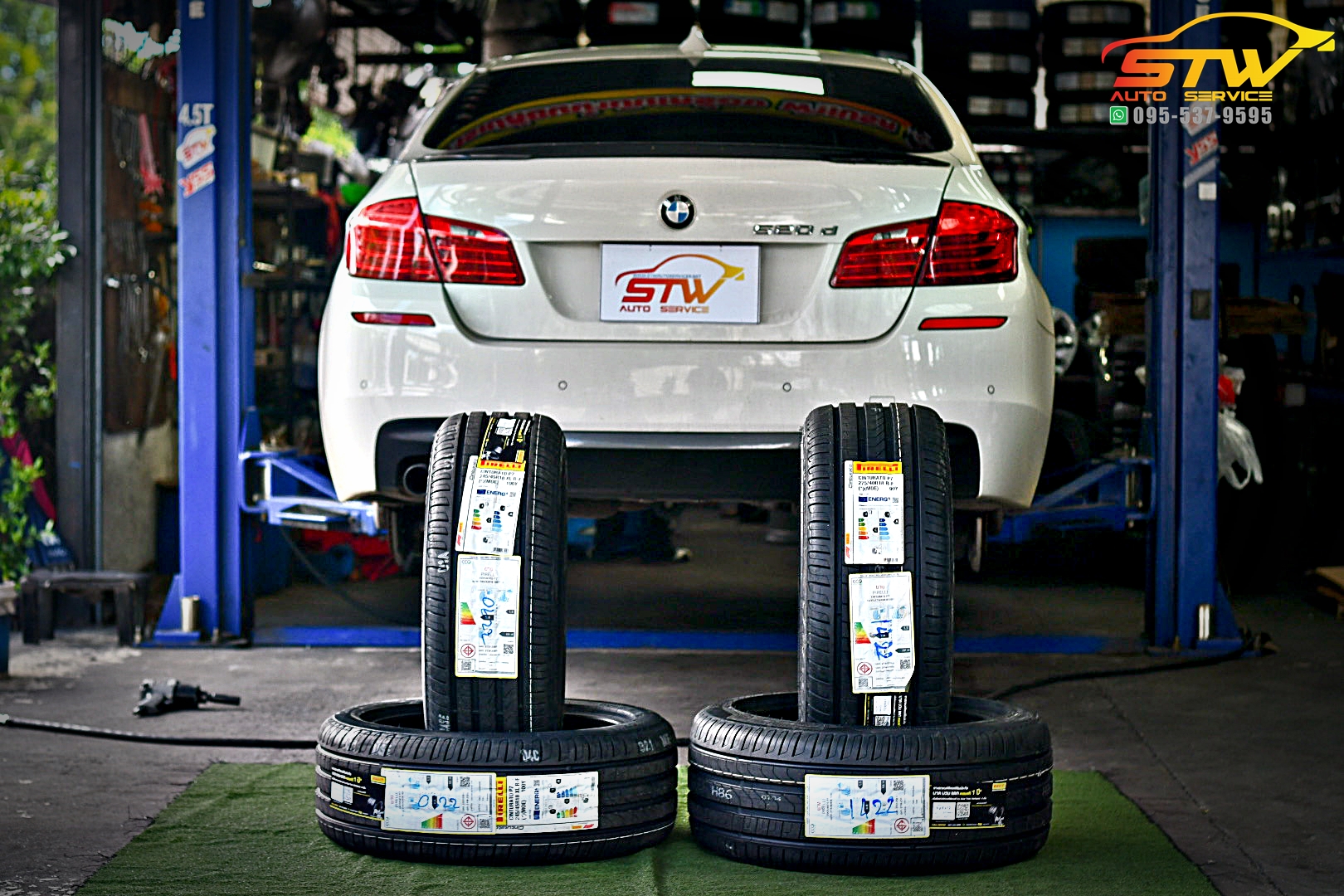 เปลี่ยนยาง BMW Series 5 520d PIRELLI Cinturato P7 *Runflat (MOE) F:245/45R18 R:275/40R18