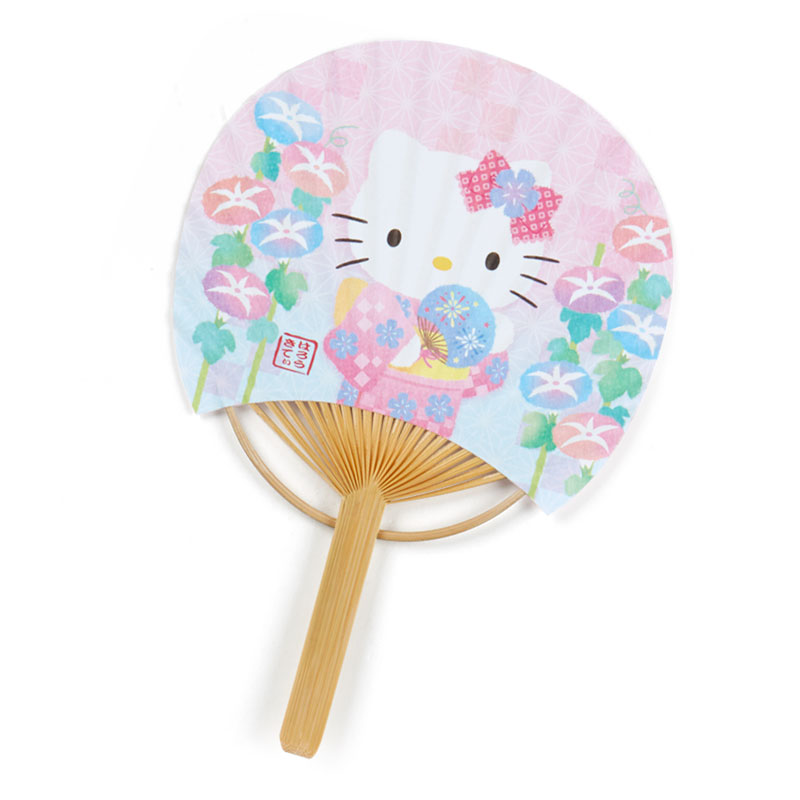 Fan Card from Sanrio Japan พัดกระดาษลาย Hello Kitty พร้อมซอง มีกระดาษโน้ต สามารถเขียนข้อความได้ ขนาด 17 x 11.5 ซม.
