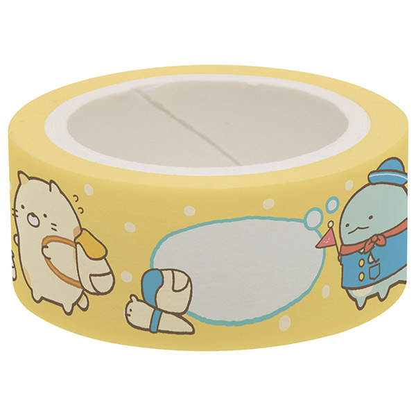 เซ็ต Chara Tape ลาย Sumikko Gurashi Travel กล่องสีฟ้า เป็นเทปตกแต่ง 3 ลาย ขนาดม้วนละ 1.5 ซม. x 5 ม.