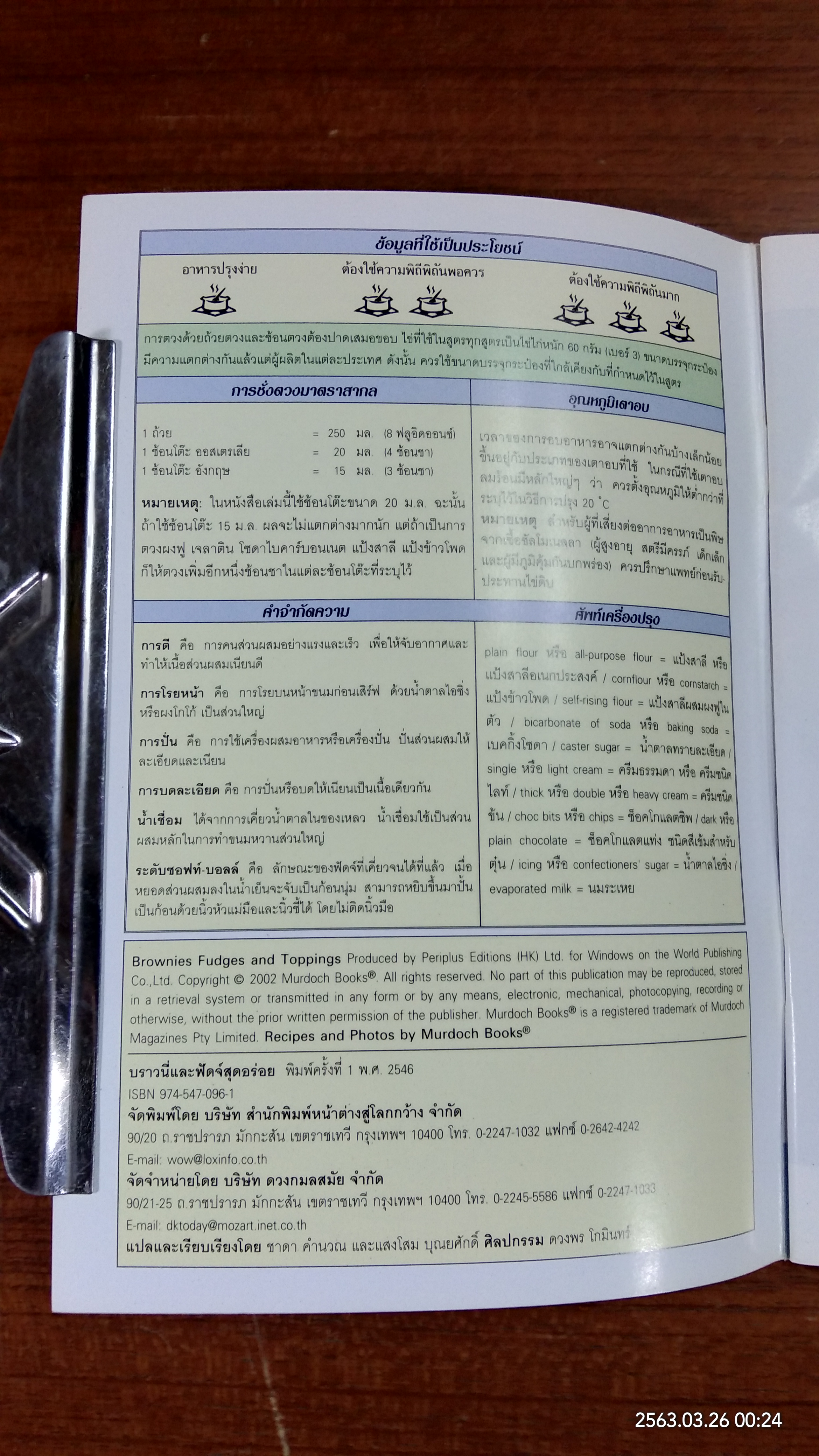 บราวนี่ และ ฟัดจ์ สูตรอร่อย / หน้าต่างสู่รสชาติ