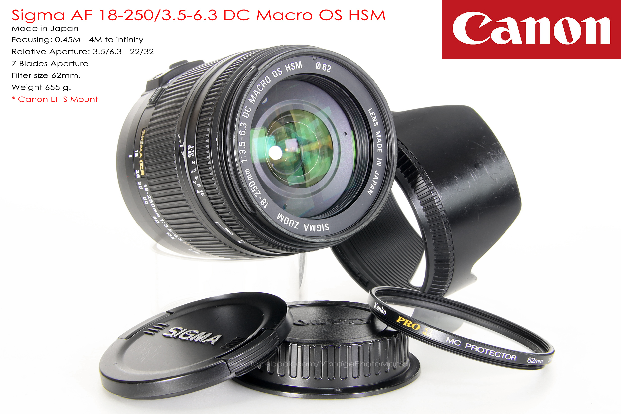 Sigma AF 18-250/3.5-6.3 DC OS HSM *Canon EF-S Mount เลนส์อเนกประสงค์ตัวเล็กซูมได้ 14 เท่ามีกันสั่น