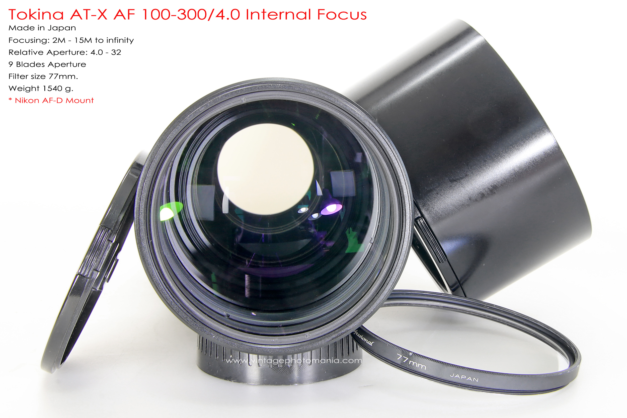 Tokina AT-X AF 100-300/4.0 Internal Focus *Nikon AF-D Mount เลนส์ซูมซูเปอร์เทเลสายถ่ายนกเอฟไม่ไหล
