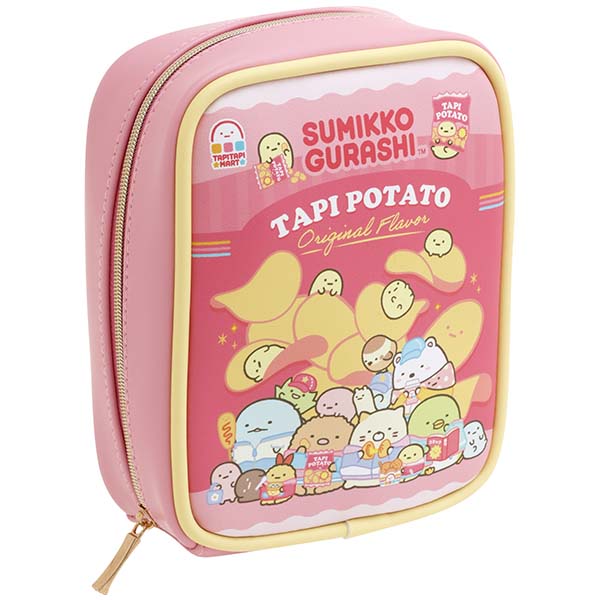 กระเป๋า Sumikko Gurashi Tapioca Convenience Store Pouch เป็นกระเป๋าอเนกประสงค์ทรงสี่เหลี่ยม ทำจากหนังเทียม ขนาด 16 x 13 x 5.5 ซม.