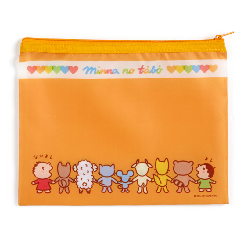 เซ็ตกระเป๋า Minna no Tabo Flat Pouch 3 ใบ ขนาด 31 x 23 / 23 x 18 / 16 x 12.5 ซม.