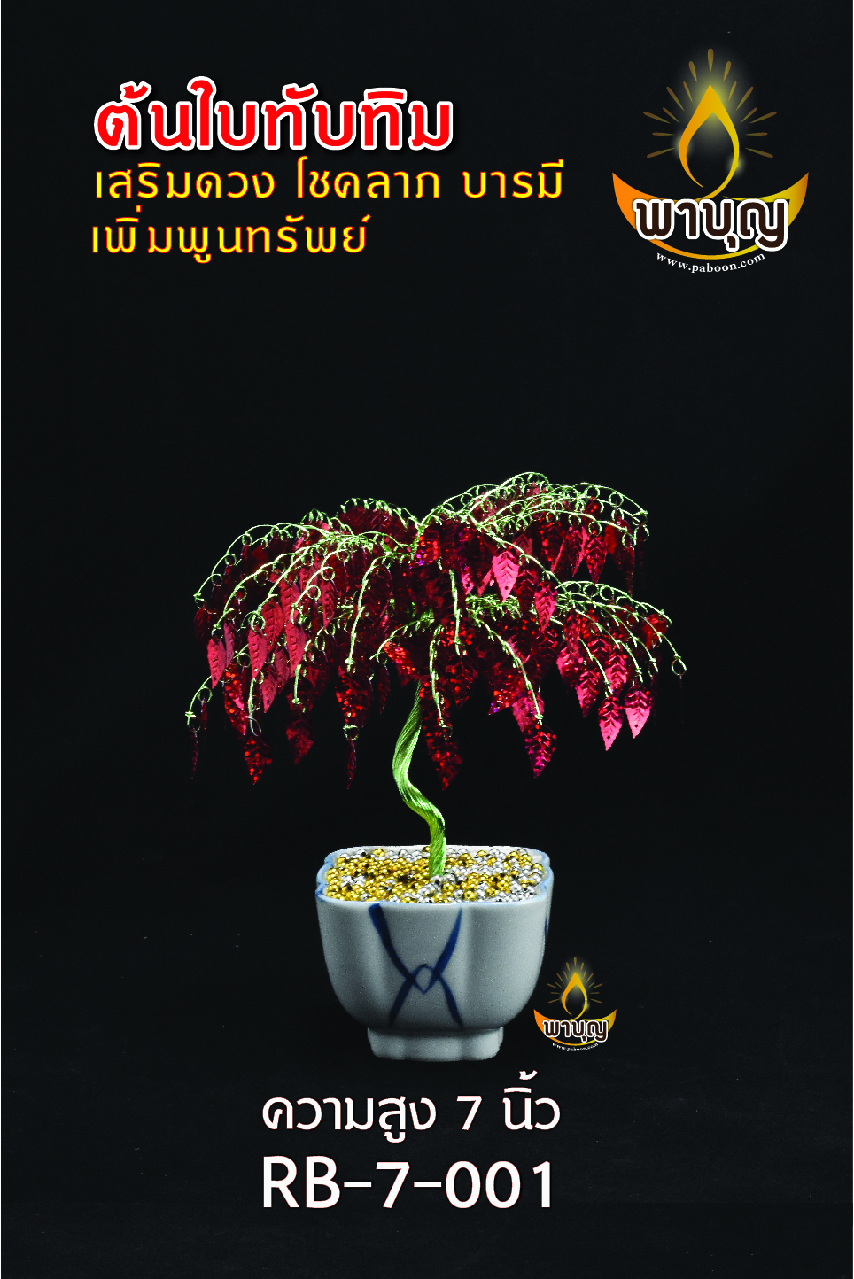 ต้นใบทับทิม ขนาด 7 นิ้ว RB-7-001