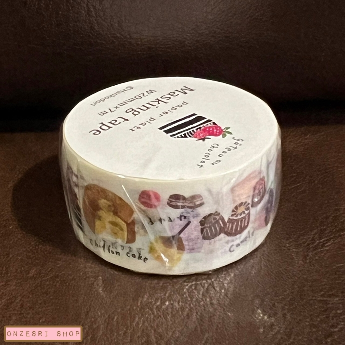 Masking Tape Papier platz เทปตกแต่งจากญี่ปุ่น จาก Hankodori ลายขนมแบบตะวันตก Western Confectionery ขนาด 2 ซม. x 7 ม.