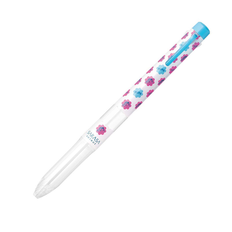 ปลอกปากกา Zebra Sarasa Prefill ใส่ได้ 3 ไส้ จาก Fujiya Peko Milky (Limited) ลายสีขาวฟ้า