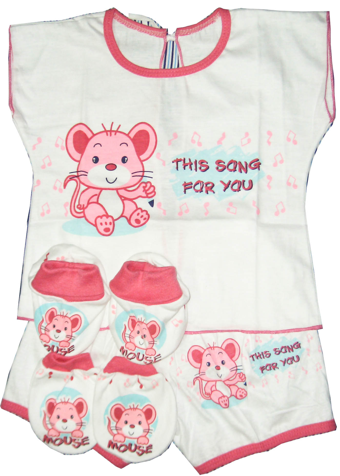 Baby Shirt Shorts Mitten and Booties ชุดเซ๊ทพิเศษ, Kero Kids