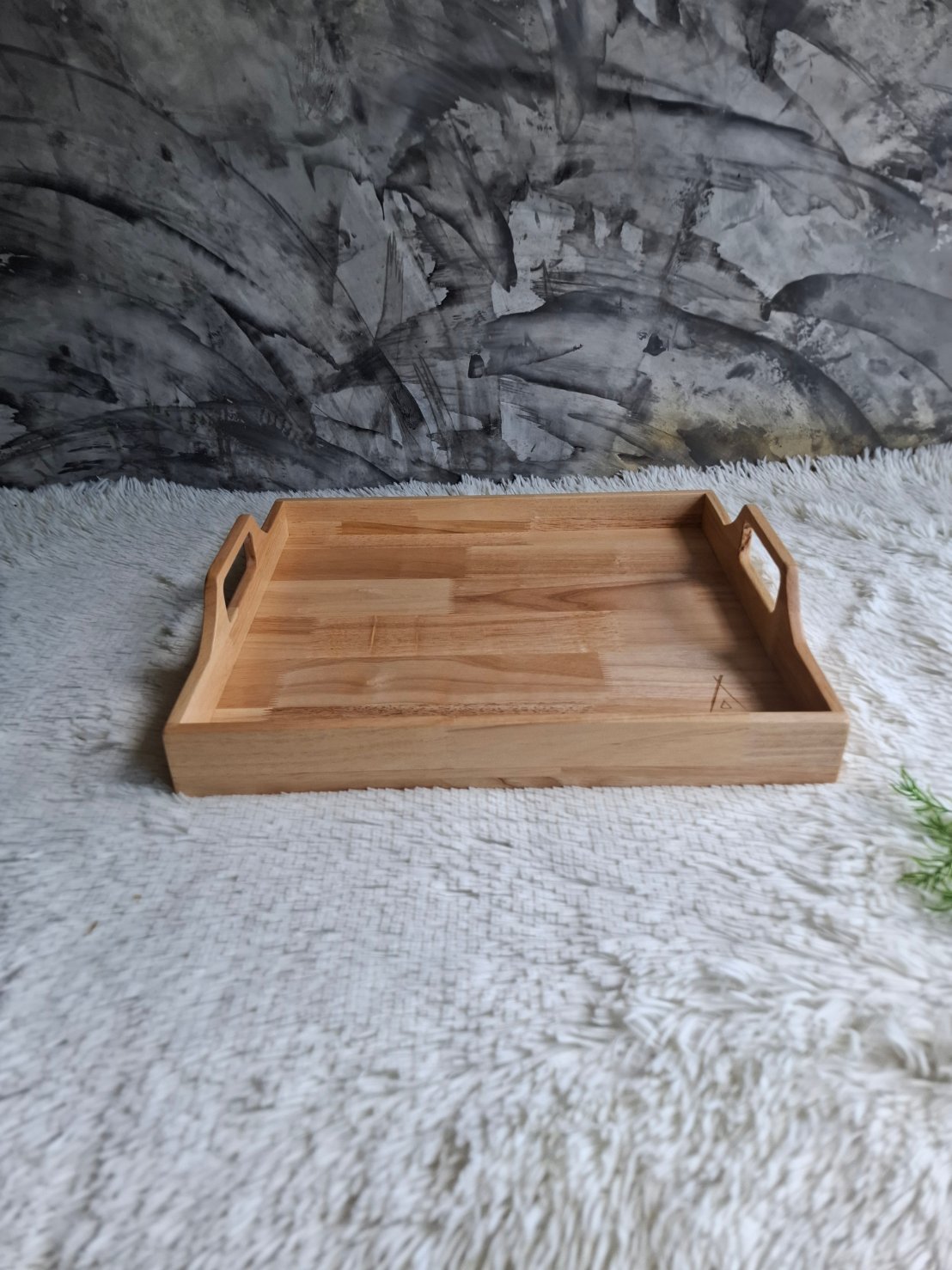 ถาดไม้แบบมีมือจับ