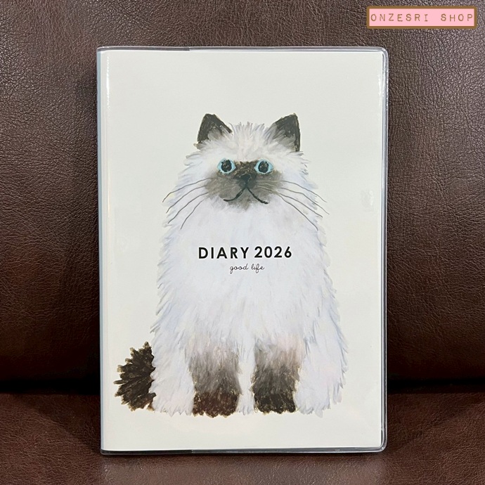 สมุด 2026 Schedule Book เล่มหนา B6 ลาย Yusuke Yonezu - Cat ขนาด 13.5 x 18.8 x 1.3 ซม. (144 หน้า) มีให้จดตั้งแต่เดือน 12/2025 - 12/2026 เป็นปฎิทินแบบ monthly & weekly