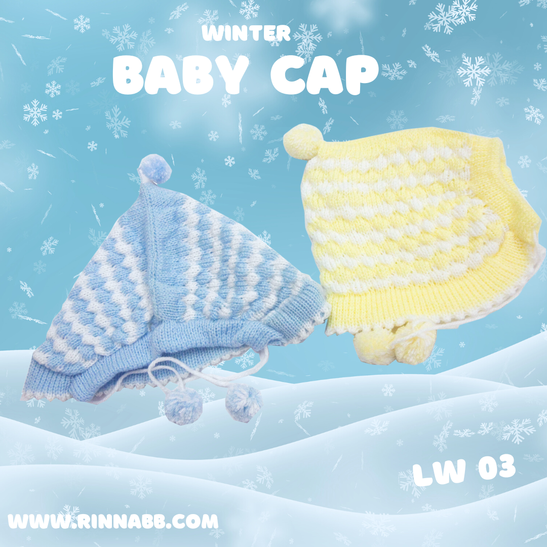 LW 03, Girl Knitted Cap, หมวกไหมพรม ลูกตุ้มผูกคาง สำเนา