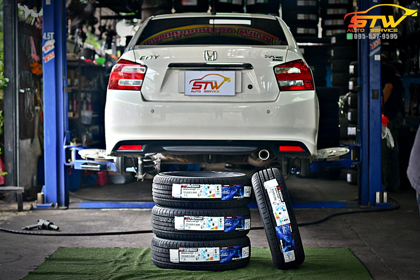 เปลี่ยนยาง HONDA CITY YOKOHAMA BluEarth-GT AE51 185/60R15 84H
