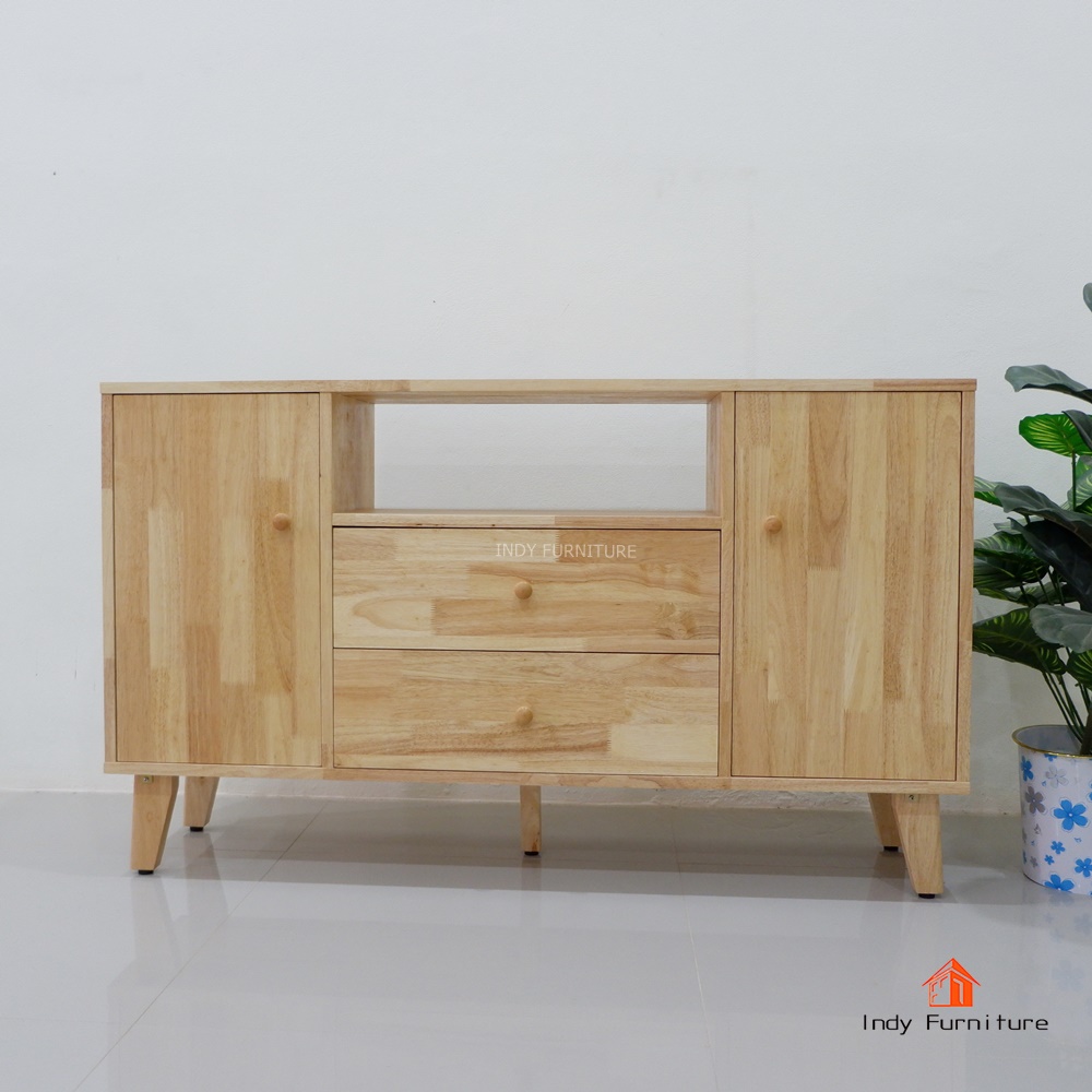 ตู้อเนกประสงค์ ไม้ยางพารา รุ่น CHACO-B120 สีธรรมชาติ 120x30x70cm.