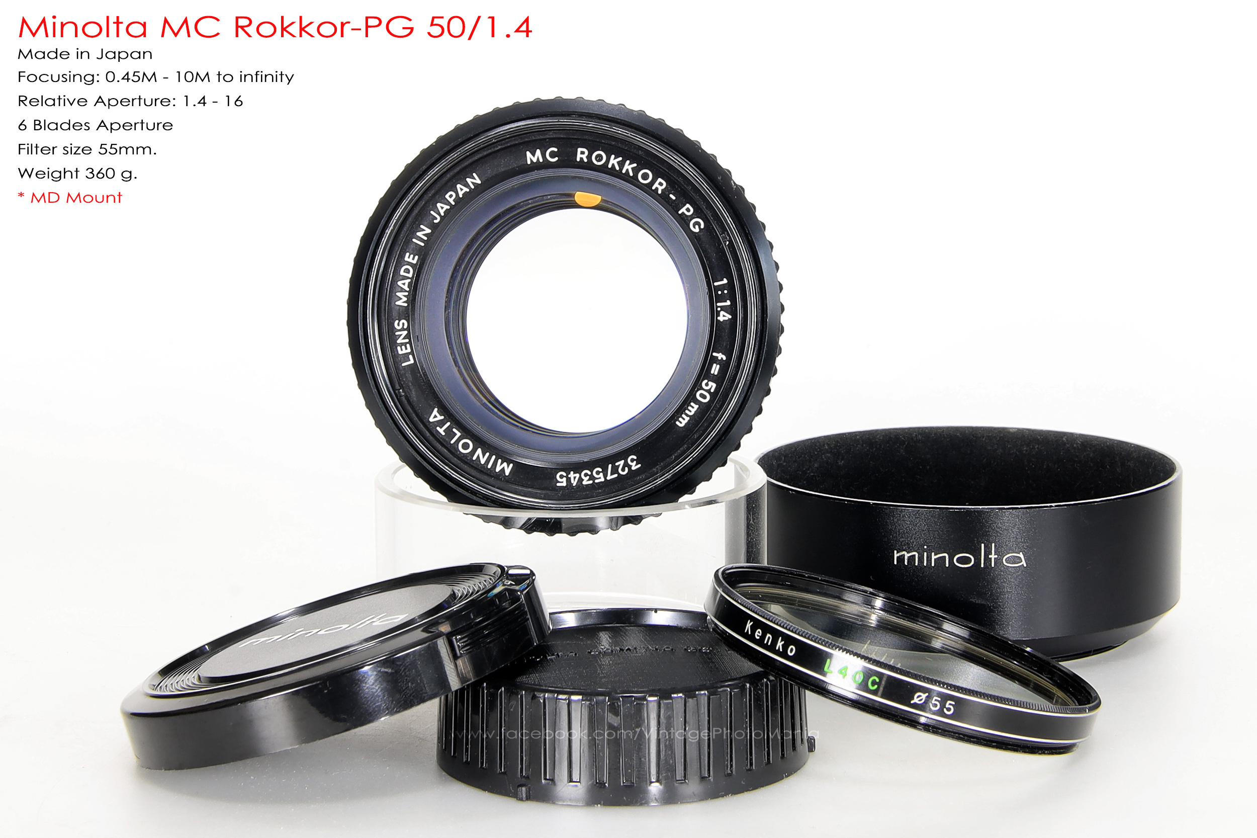 Minolta MC Rokkor-PG 50/1.4 *MD Mount เลนส์ไวแสงละลายฉากหลังสวย