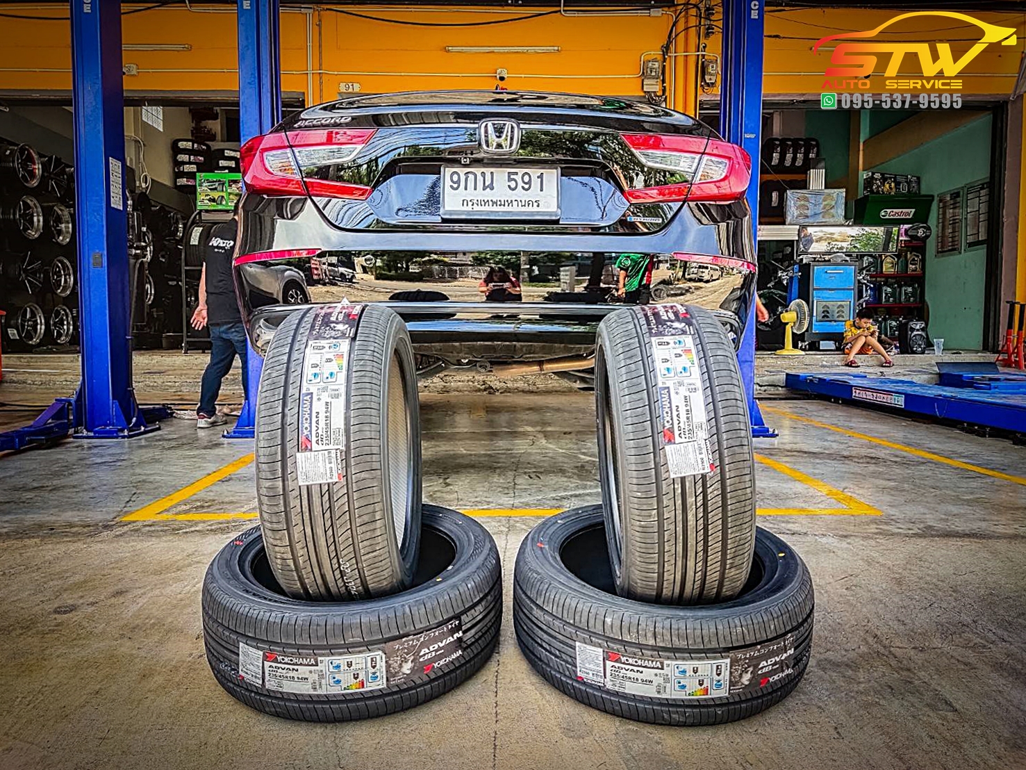 เปลี่ยนยาง HONDA ACCORD G10 YOKOHAMA ADVAN dB V552 235/45R18 94W