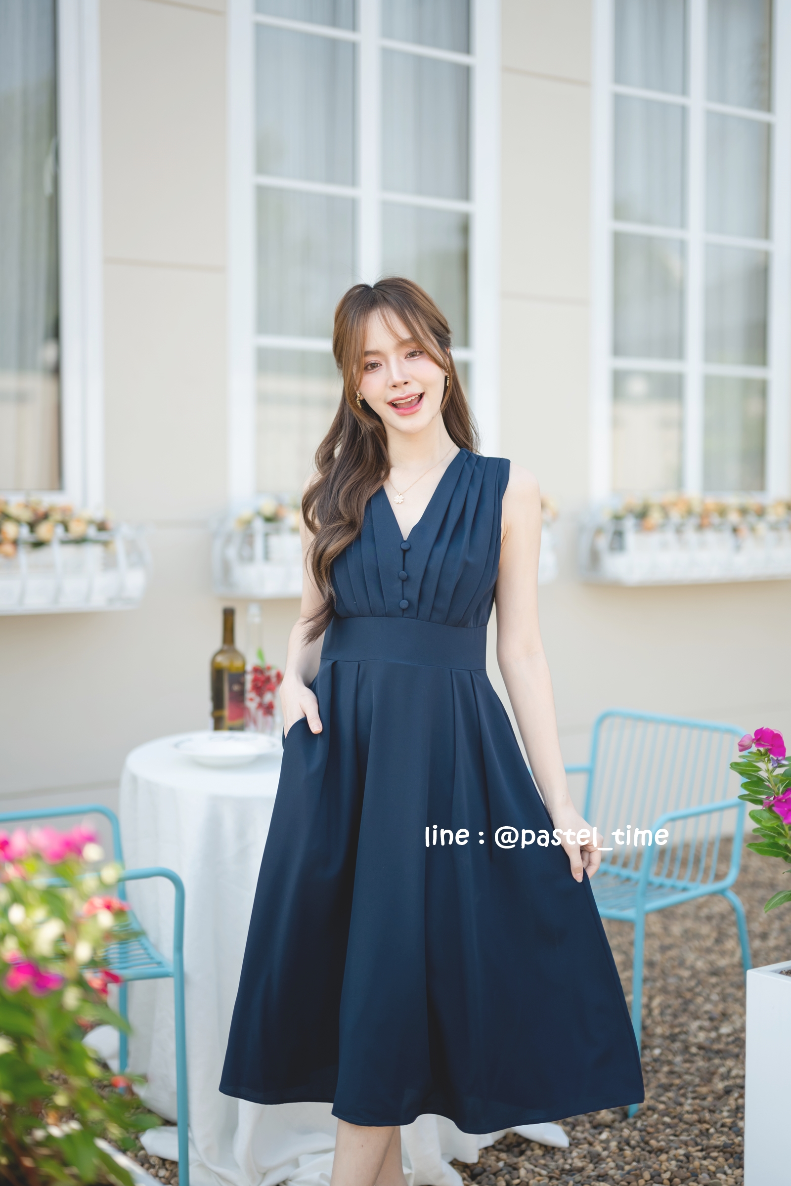 Aubrey Midi Dress : สีกรม **มีแต่XL**