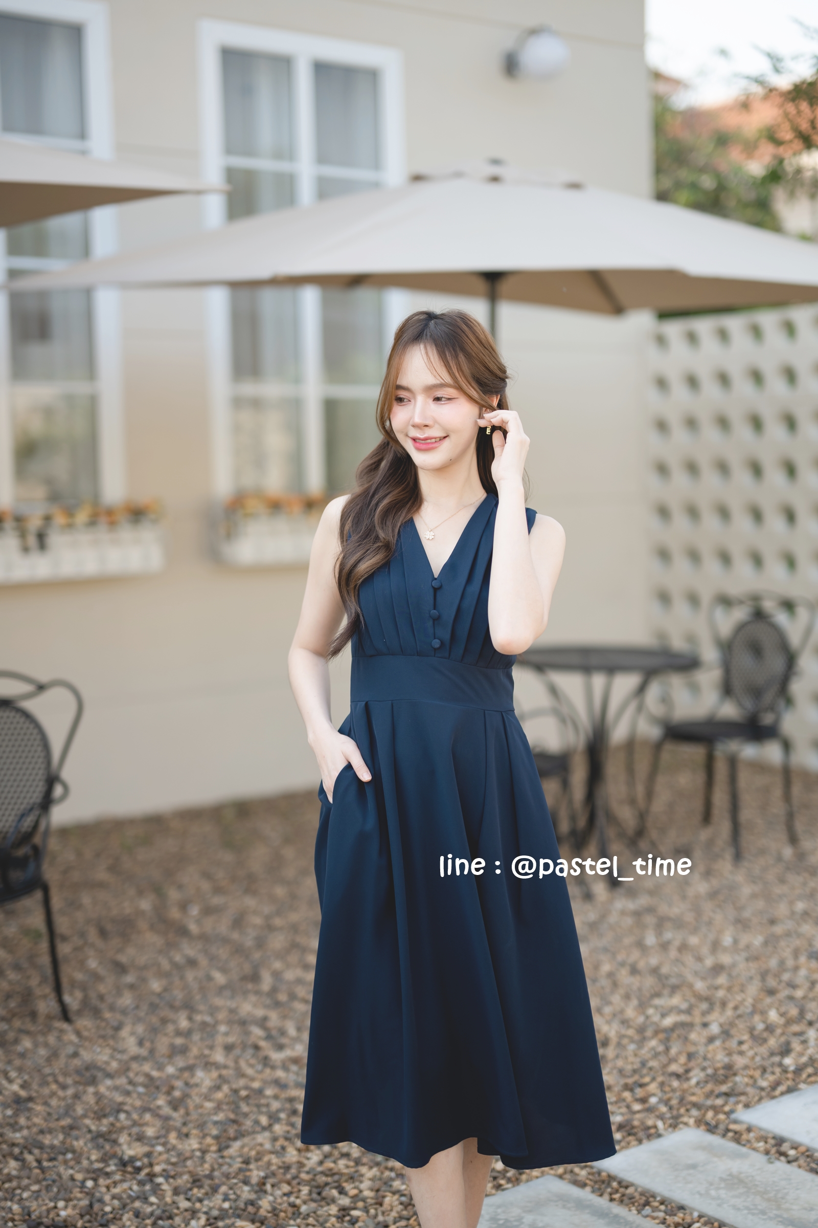 Aubrey Midi Dress : สีกรม **มีแต่XL**
