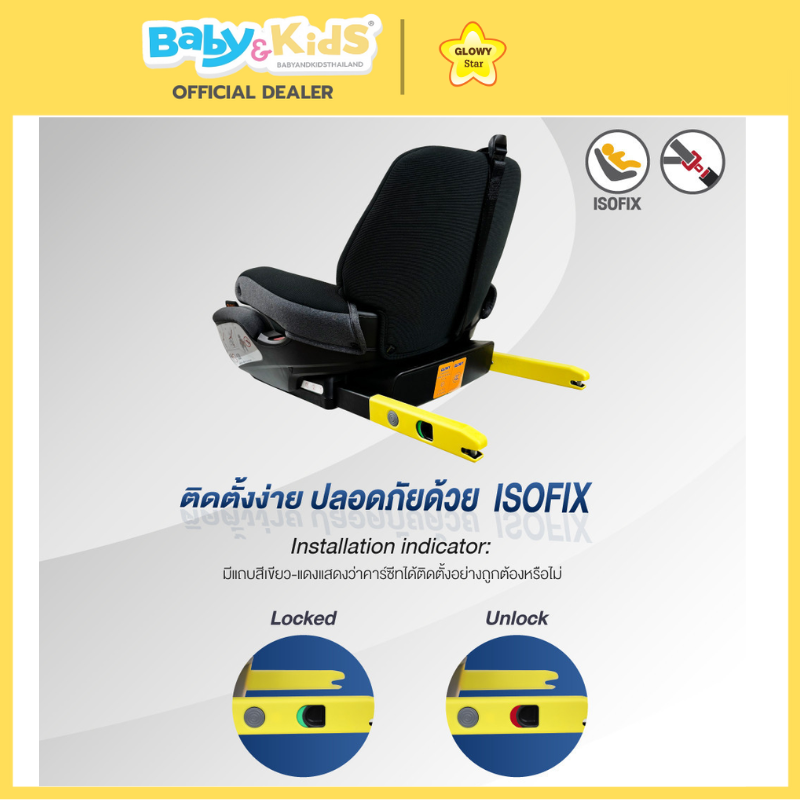 Glowy Star Travel Kids Fix (Pro) Booster Seat สี Titan Grey
