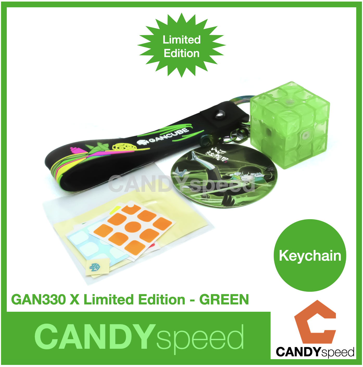 รูบิคพวงกุญแจ GAN330 Keychain Cube 3x3 Stickerless | By CANDYspeed