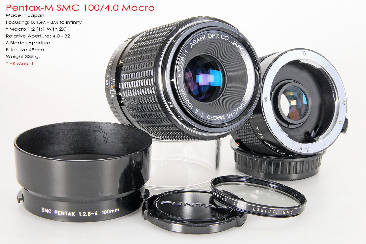 Pentax-M SMC 100/4.0 Macro+2X Converter * PK Mount