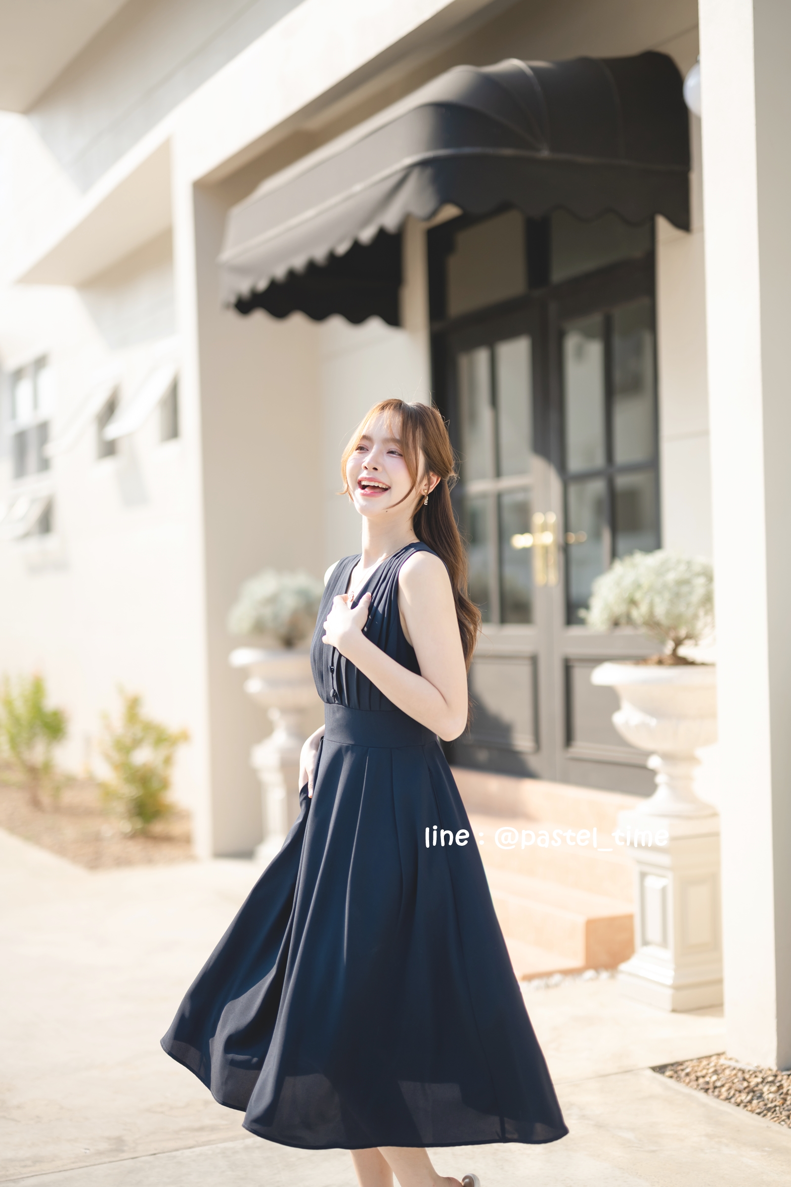 Aubrey Midi Dress : สีกรม **มีแต่XL**