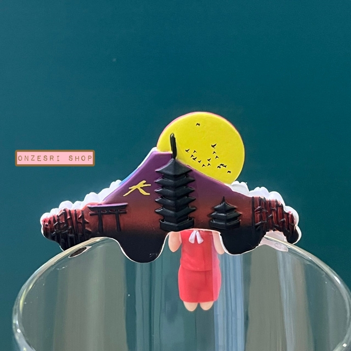 Cup no Fuchiko Japan Set (Limited) สาวน้อยเกาะแก้วลายเอกลักษณ์ประจำญี่ปุ่น ชุดสีแดง มีหลายแบบให้เลือก