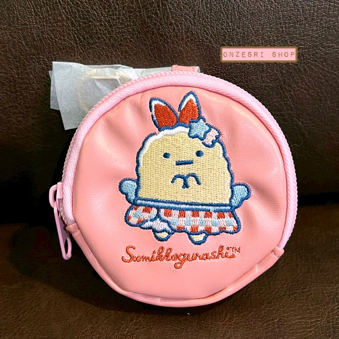 พวงกุญแจกระเป๋าใส่เหรียญ Tenshi na Ebiten Idol (Limited) Embroidered coin purse แบบหางกุ้งเทมปุระ สีแดง ขนาด 8 x 8 x 1.5 ซม. ไม่มีขายทั่วไป เป็นแบบต้องลุ้นกับทางหน้าร้าน San-X ที่ญี่ปุ่นเท่านั้น