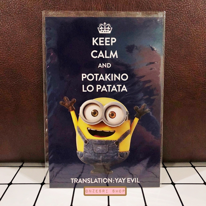 Minions Postcard from Universal Studios Singapore ลายสีน้ำเงิน