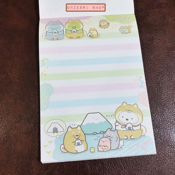สมุดฉีก Sumikko Gurashi - Dog Cosplay with Puppy สีขาว ขนาด 14.8 x 10.5 ซม. มี 4 ลาย รวม 100 แผ่น