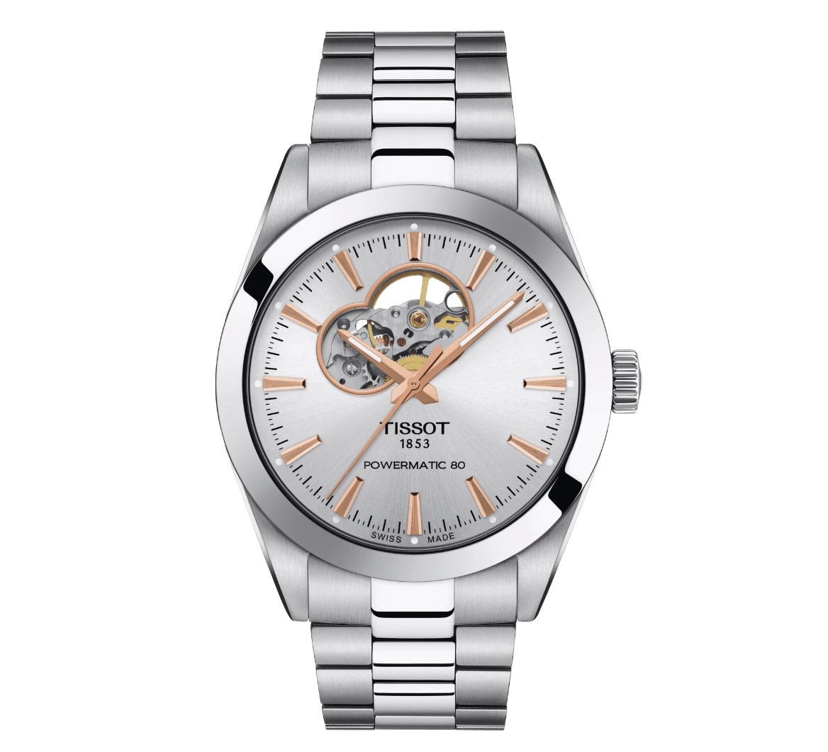 (ประกันศูนย์ไทย) TISSOT GENTLEMAN POWERMATIC 80 OPEN HEART (Silver) T127.407.11.031.01