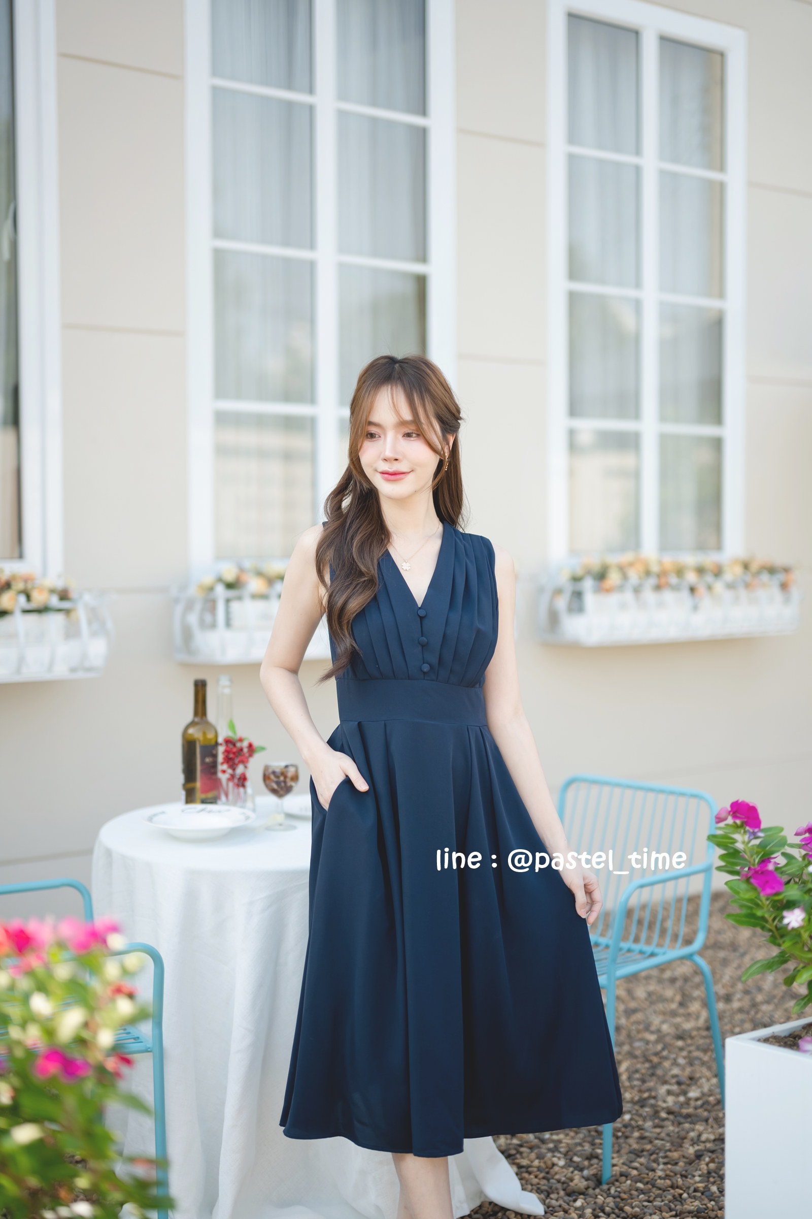 Aubrey Midi Dress : สีกรม **มีแต่XL**