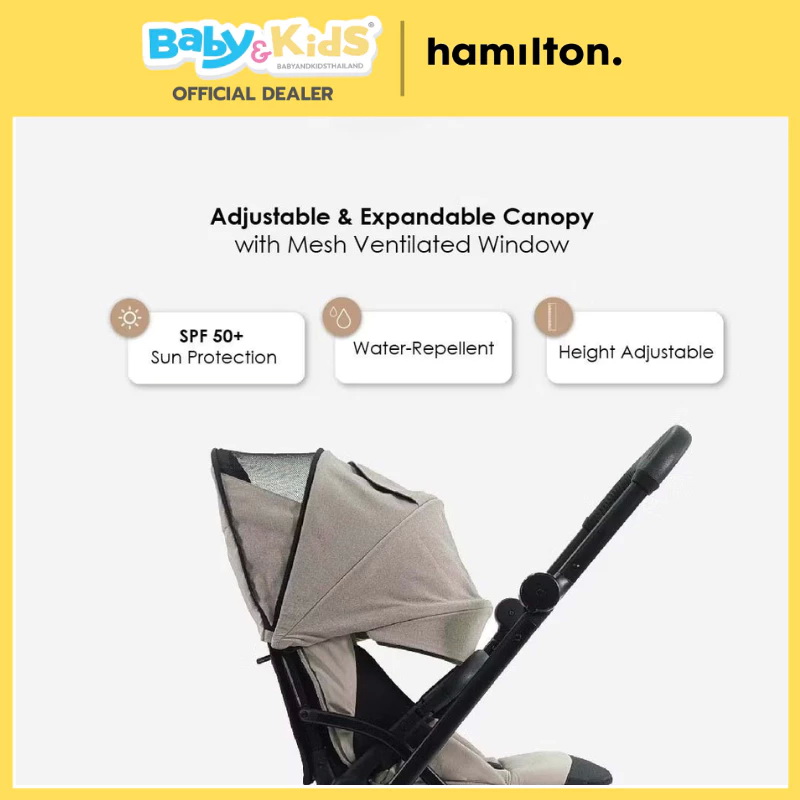 Hamilton รถเข็นเด็ก รุ่น T1 แรกเกิด-4 ขวบ ระบบพับอัตโนมัติ Magicfold – พับและกางได้ด้วยมือเดียว Black