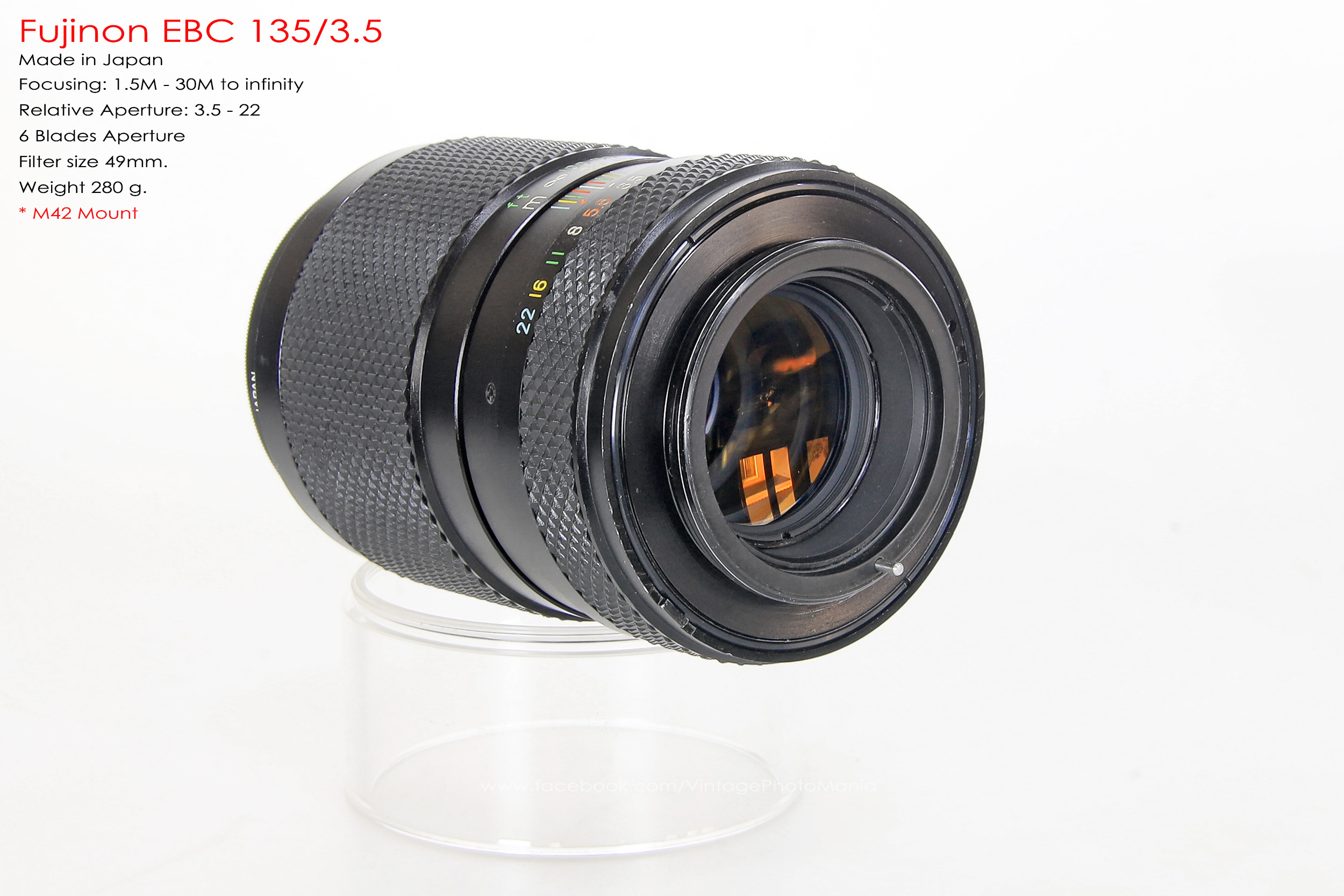 Fujinon EBC 135/3.5 *M42 Mount เลนส์พรอตเทรตตัวเล็กรุ่นหายากของมือหมุนฟูจิ