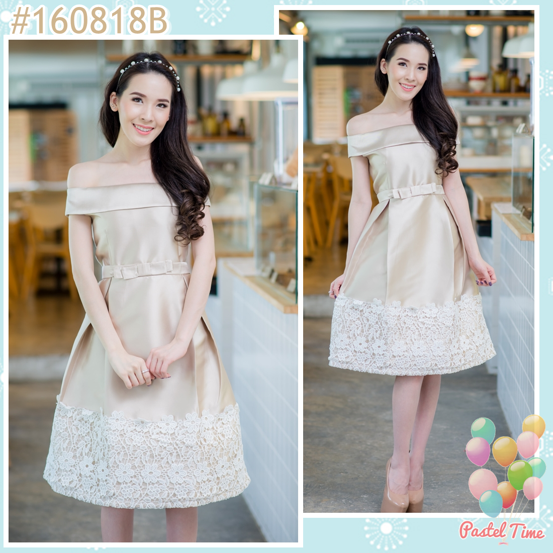 Alice Silk Dress – Gold สีทอง