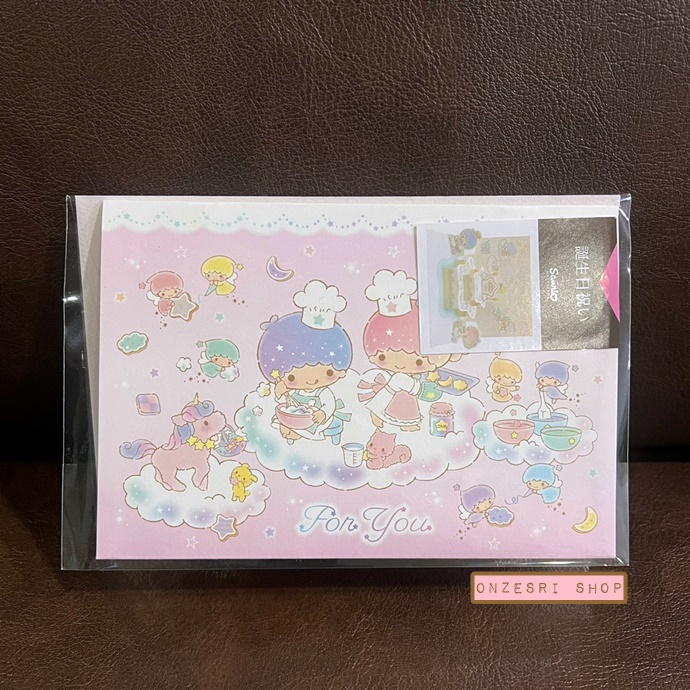 Sanrio Birthday Card - Pop up ลาย Little Twin Stars & Birthday Cake ขนาดก่อนกาง 10.3 x 14.9 ซม.