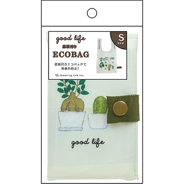 กระเป๋า Eco Bag Good Life by Yusuke Yonezu จากญี่ปุ่น ลาย Green (ต้นไม้) ไซส์ S ขนาด 41 x 23 x 12 ซม. / พับแล้วเหลือ 19 x 10 x 4 ซม. ฐานด้านล่างกว้าง ใส่ของได้เยอะ พับเก็บได้สะดวก