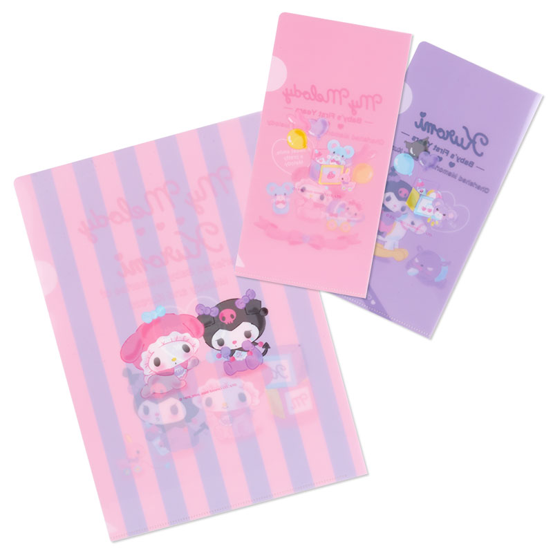 Set แฟ้มลาย My Melody & Kuromi Baby Series มี 3 แฟ้มในเซ็ต ขนาด A4 และแบบซอง Ticket Holder 2 อัน