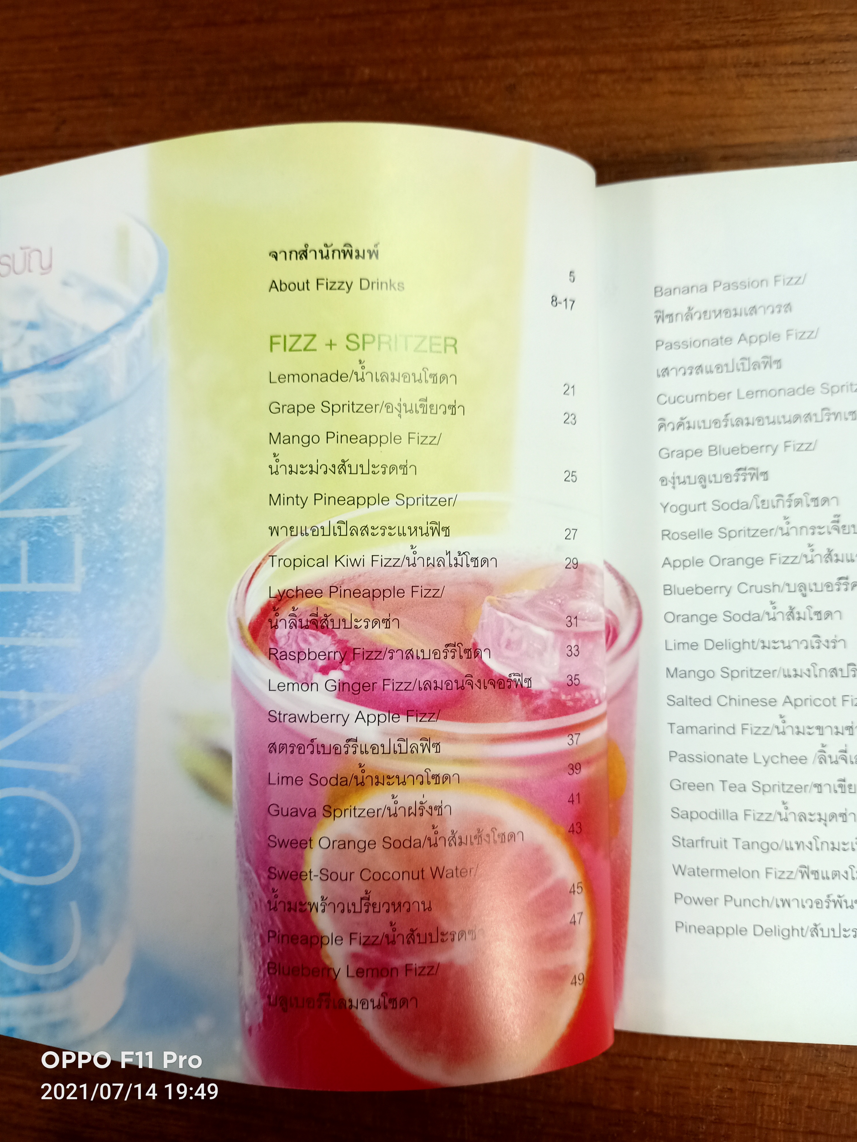 Fizz น้ำผลไม้ ผสมโซดา น้ำอัดลม & แชมเปญ / แสงแดด