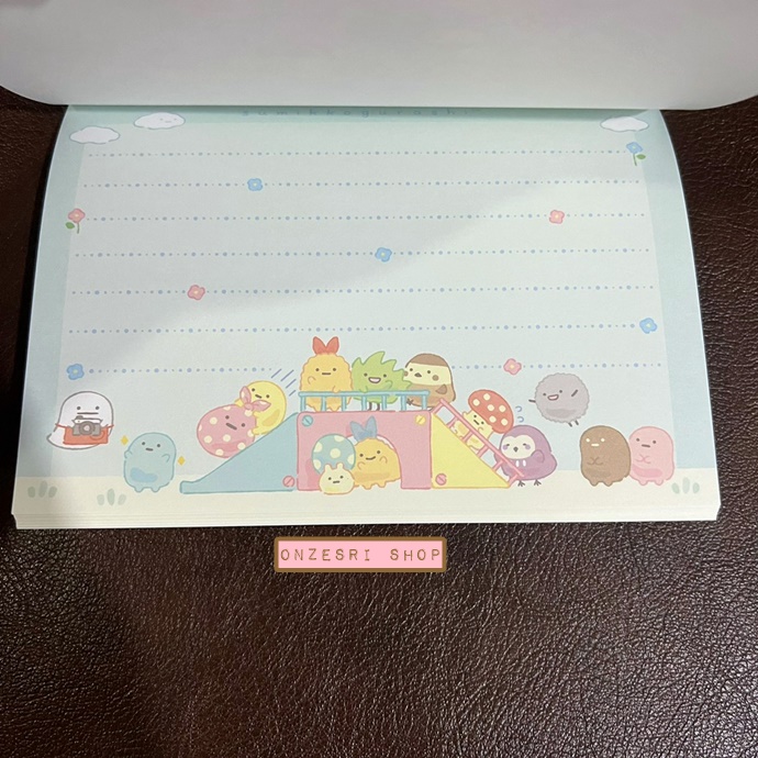 สมุดเล่มเล็ก Sumikko Gurashi Minikko to Asobo แบบสีฟ้า ขนาด 14.8 x 10.5 x 1.3 ซม. มี 4 ลาย รวม 120 แผ่น